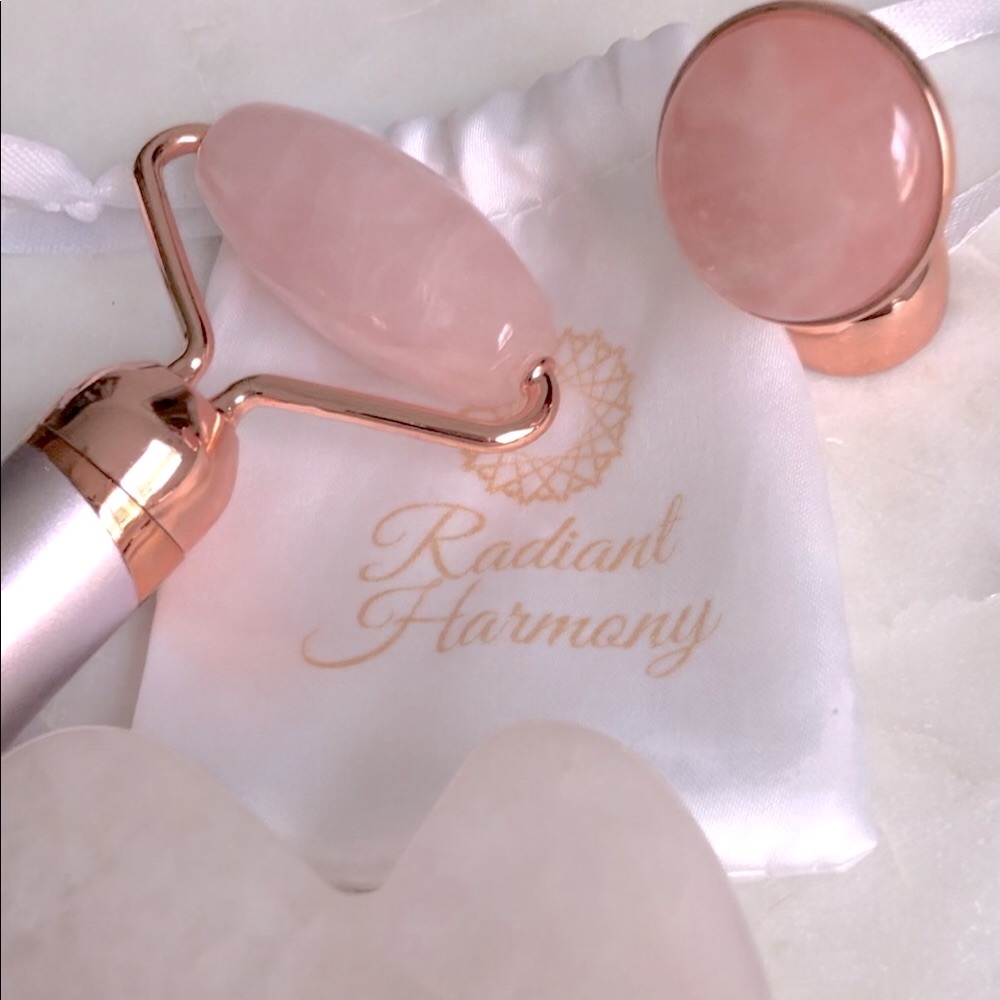 Rose Quartz Bundle!!Gua Sha & Electric Face Roller